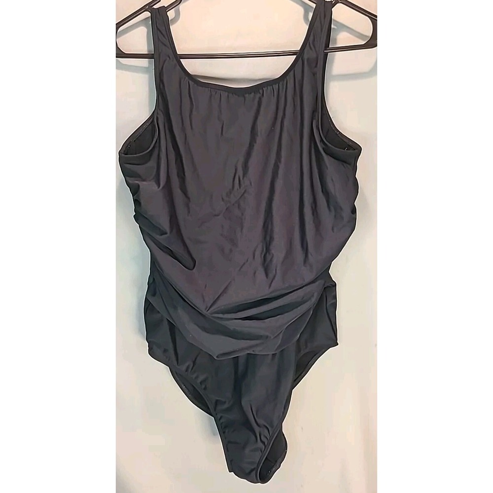 Shape Fx Black size 18 swimsuit one piece ruched front slimming tank top style